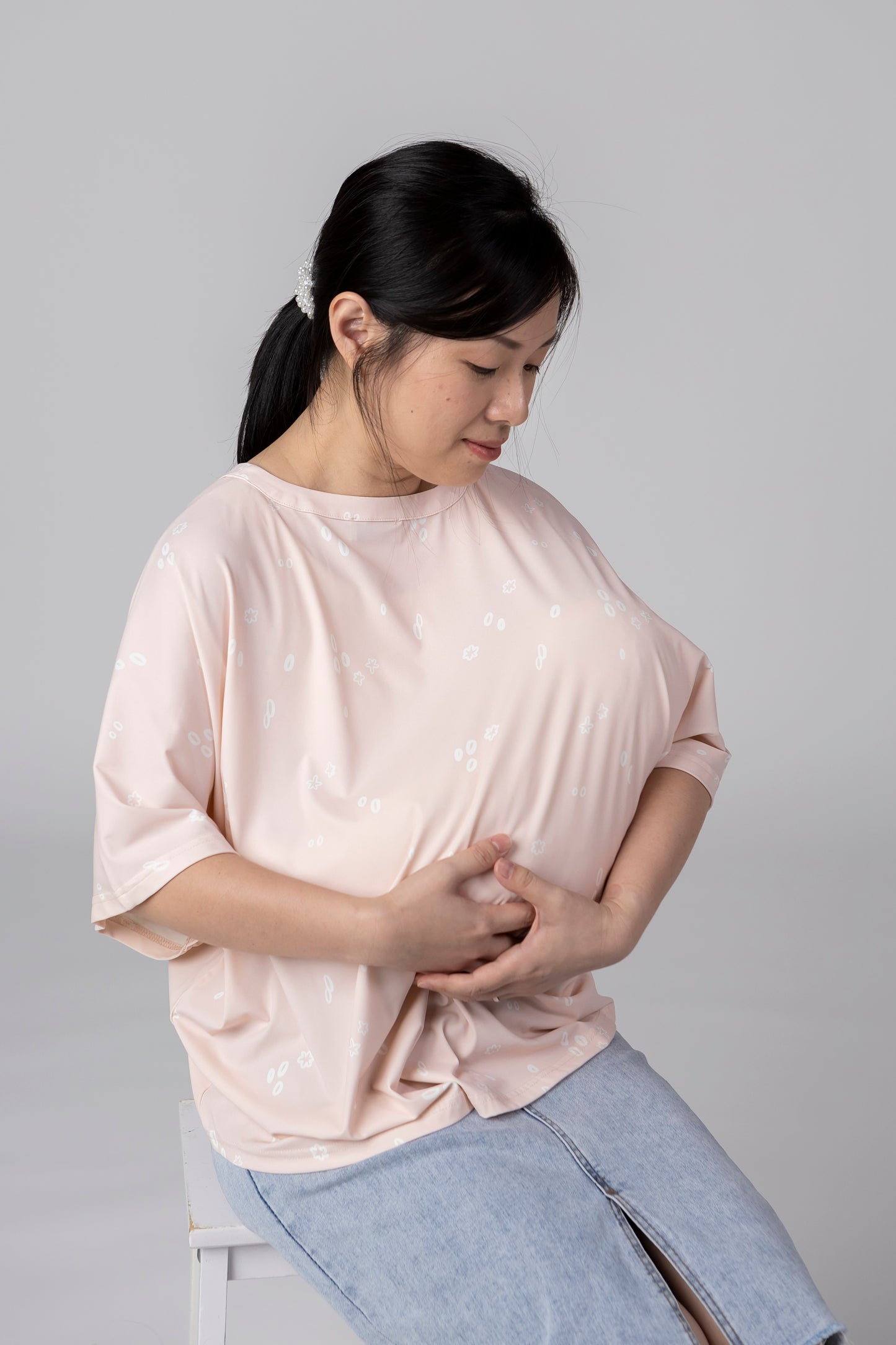 A Mighty Kimono In Pastel Drops: Nursing Cover & Kimono Jacket