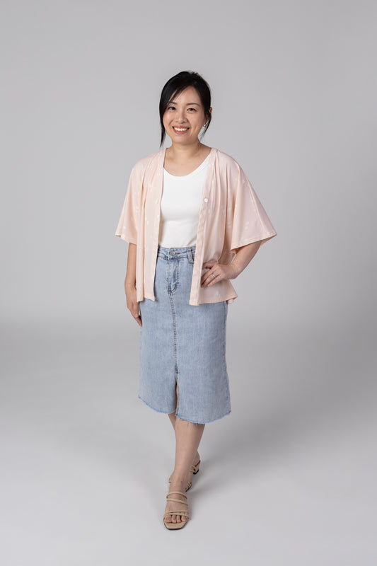 A Mighty Kimono In Pastel Drops: Nursing Cover & Kimono Jacket