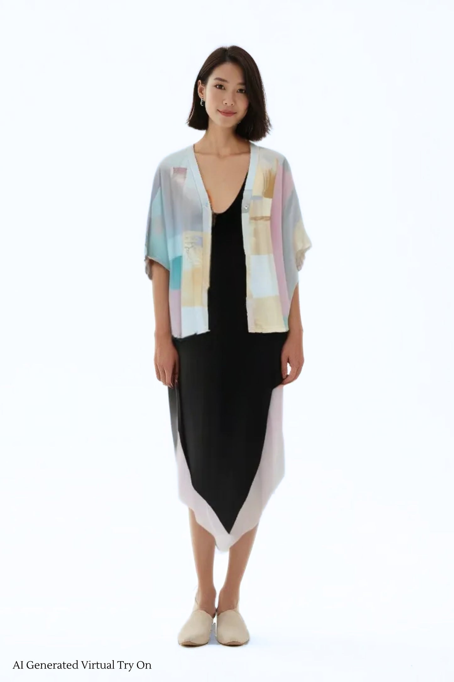 [PREORDER SALE] A Mighty Kimono In Abstract Squares: Nursing Cover & Kimono Jacket