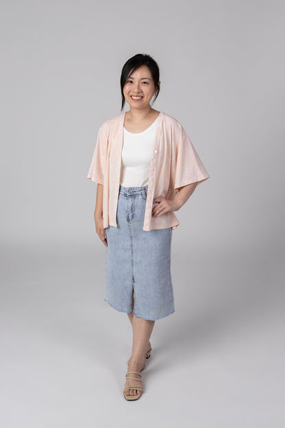 A Mighty Kimono In Pastel Drops: Nursing Cover & Kimono Jacket