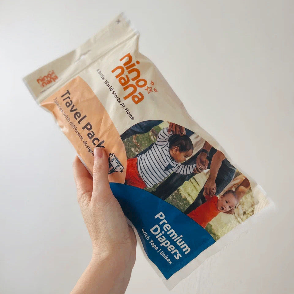 [L PANTS: 9-14 kg] FREE Nino Nana Diaper Travel Pack