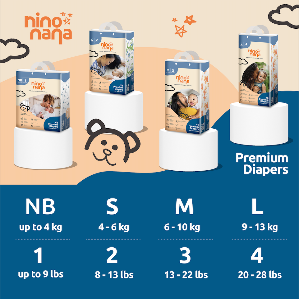 [M TAPE: 6-10 kg] FREE Nino Nana Diaper Travel Pack
