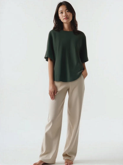 A Mighty Top In Forest Green: Nursing Cover & Top